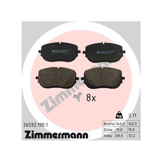 26592.190.1 - Brake Pad Set, disc brake 