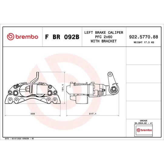 F BR 092B - Brake Caliper 