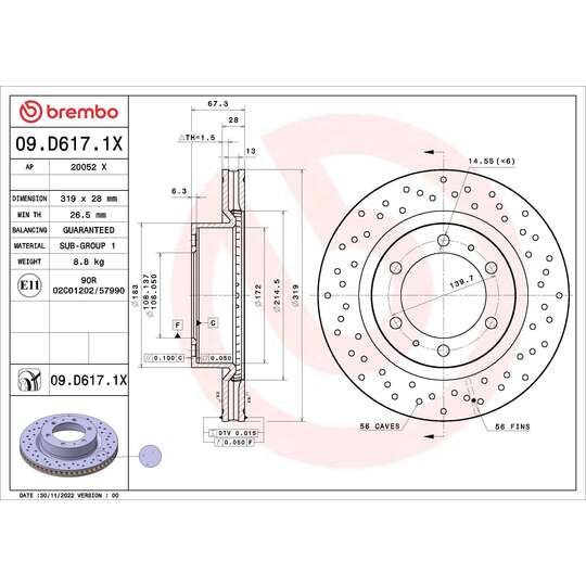 09.D617.1X - Brake Disc 