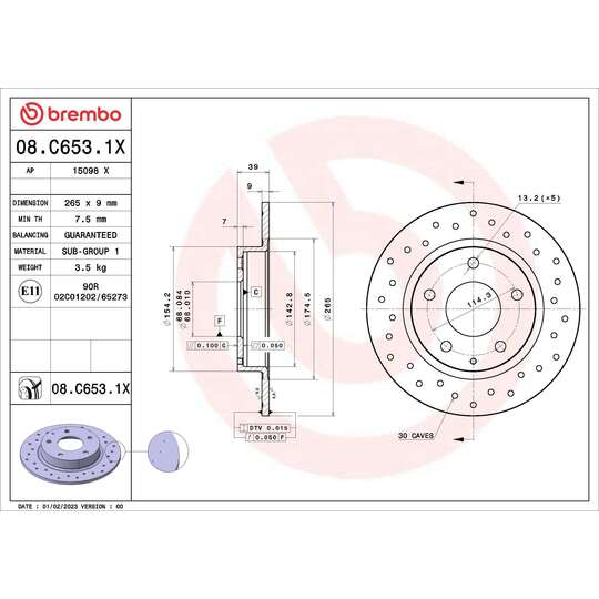 08.C653.1X - Brake Disc 