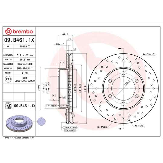 09.B461.1X - Brake Disc 