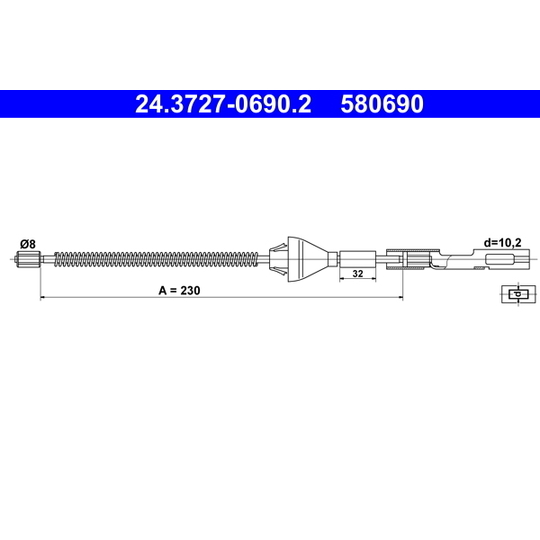 24.3727-0690.2 - Cable, parking brake 