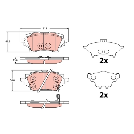 GDB2344 - Brake Pad Set, disc brake 