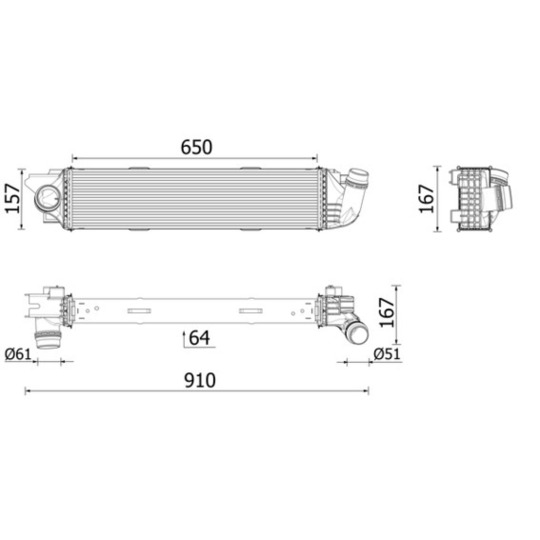 CI 701 000P - Intercooler, charger 