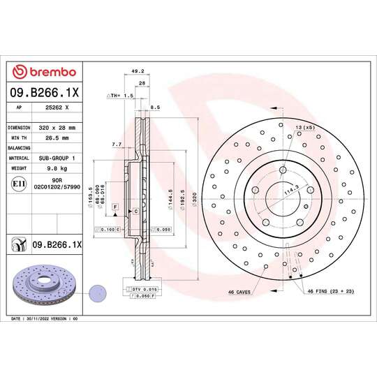 09.B266.1X - Brake Disc 