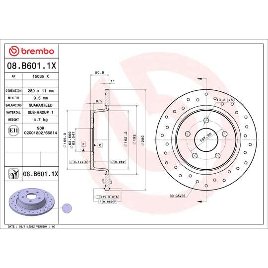 08.B601.1X - Brake Disc 