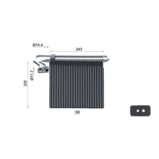 AE 204 000S - Evaporator, air conditioning 