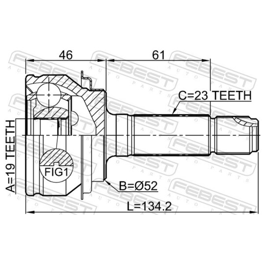 0310-RWR - Joint Kit, drive shaft 