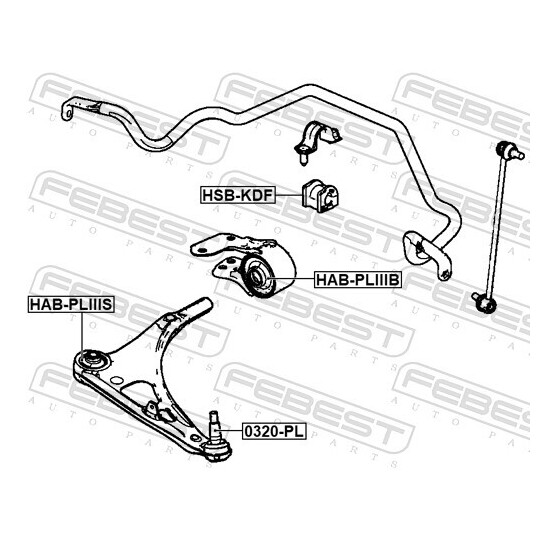 HAB-PLIIIB - Control Arm-/Trailing Arm Bush 