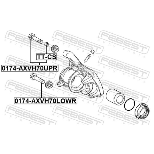 0174-AXVH70LOWR - Guide Bolt, brake caliper 