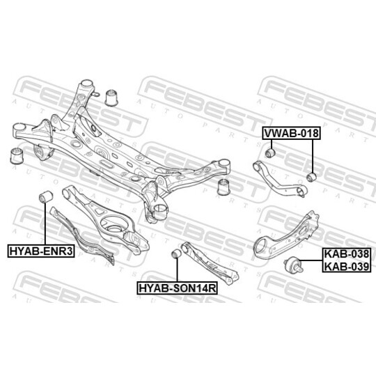 HYAB-SON14R - Control Arm-/Trailing Arm Bush 