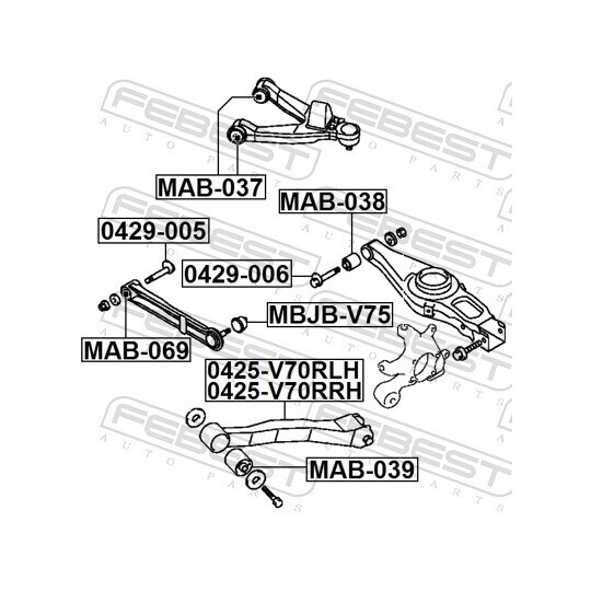0425-V70RRH - Track Control Arm 