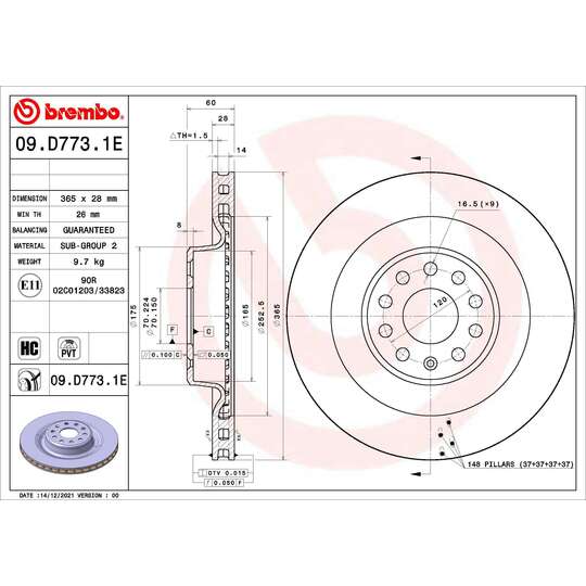 KT 08 022 - Brake Set, disc brake 