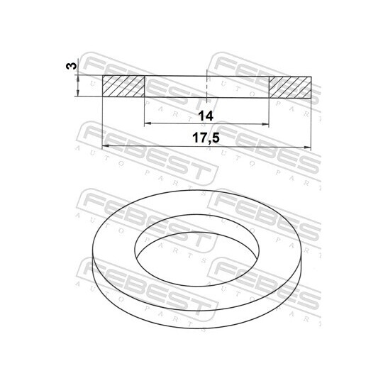 88430-141830X - Tätningsring, oljeavtappningsskruv 