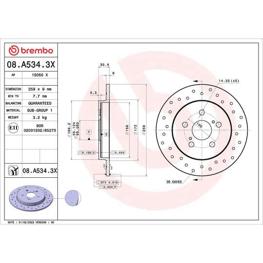 08.A534.3X - Brake Disc 