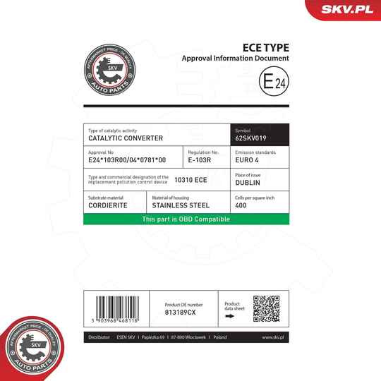 62SKV019 - Catalytic Converter 