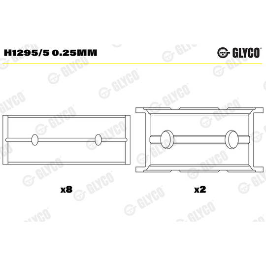 H1295/5 0.25MM - Crankshaft Bearings 