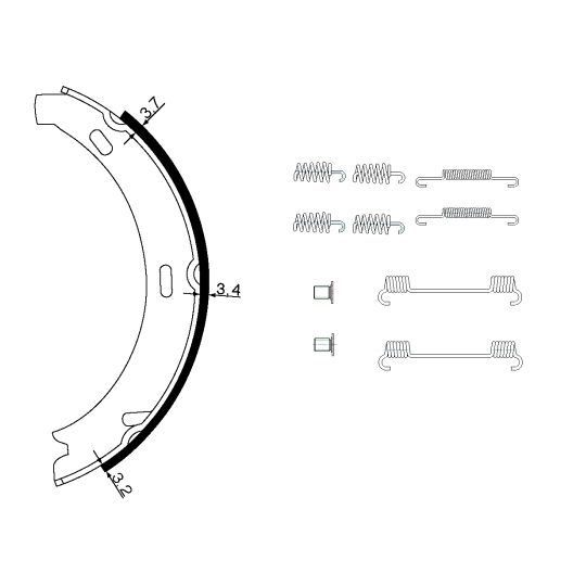 MFR693 - Brake Shoe Set, parking brake 