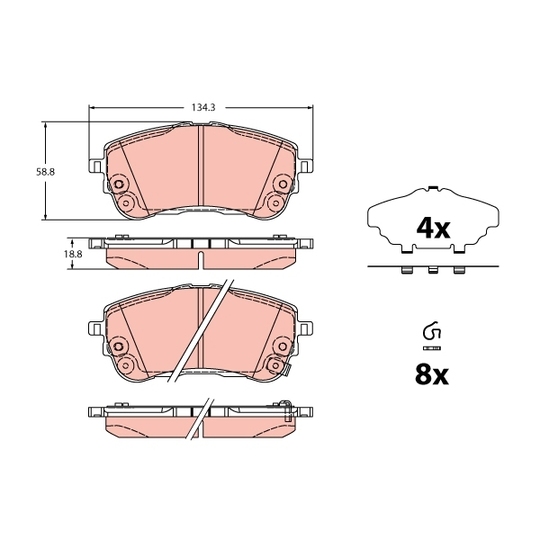 GDB2345 - Brake Pad Set, disc brake 