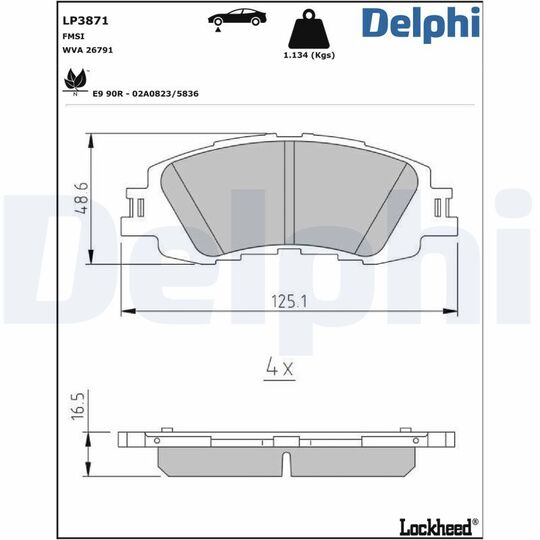 LP3871 - Brake Pad Set, disc brake 