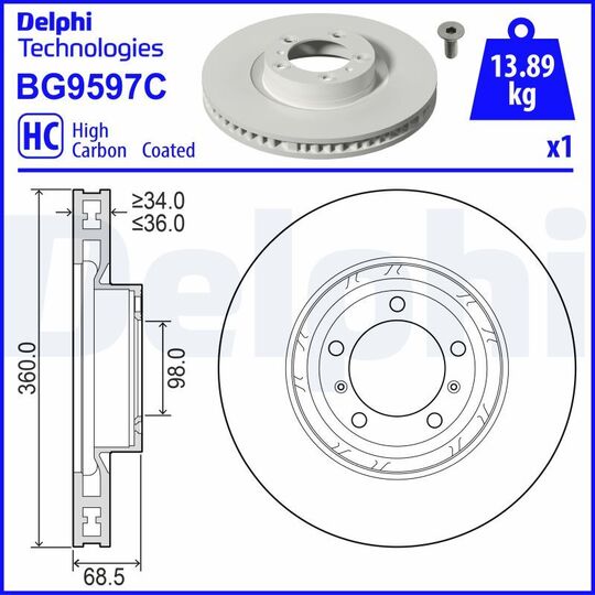 BG9597C - Brake Disc 