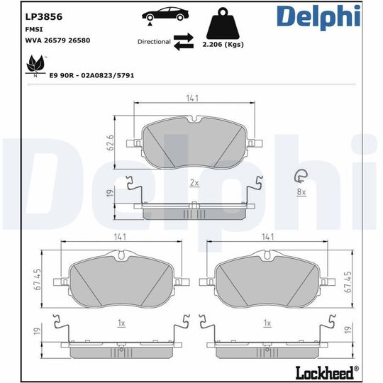 LP3856 - Brake Pad Set, disc brake 