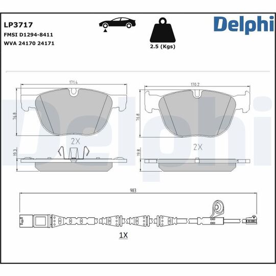 LP3717 - Brake Pad Set, disc brake 