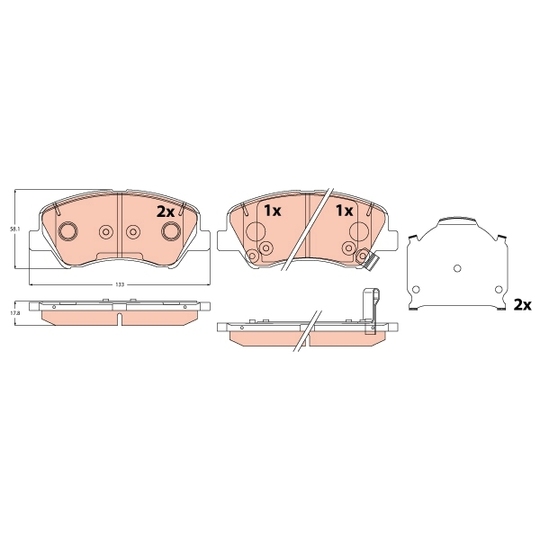 GDB2310 - Brake Pad Set, disc brake 