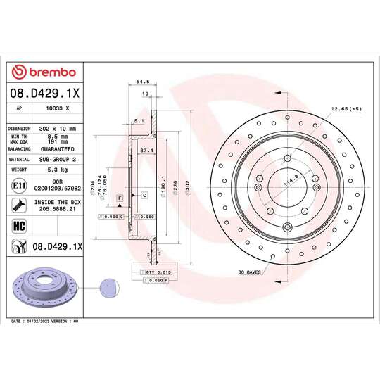 08.D429.1X - Brake Disc 