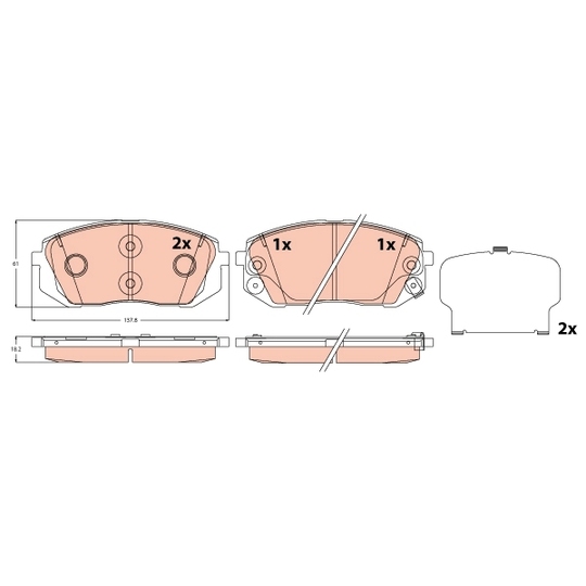 GDB2308 - Brake Pad Set, disc brake 