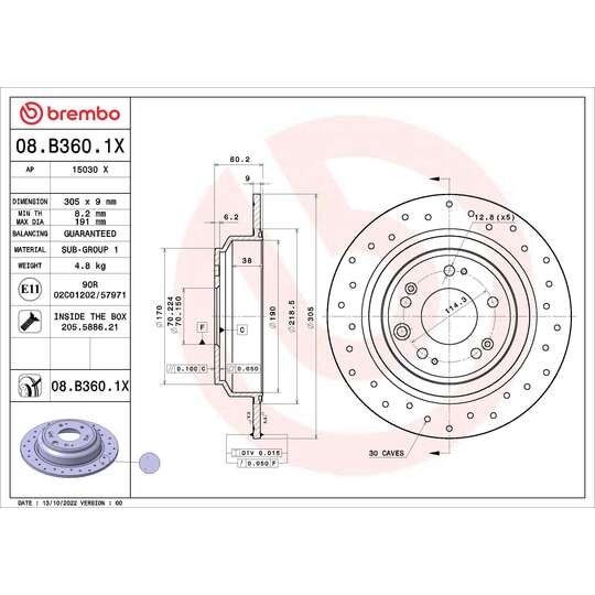 08.B360.1X - Brake Disc 