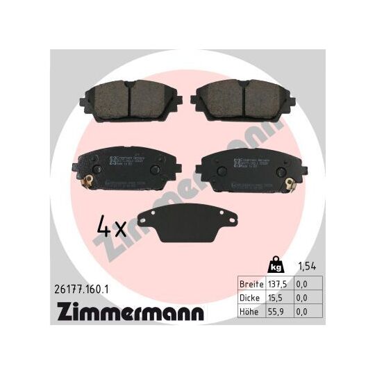 26177.160.1 - Brake Pad Set, disc brake 