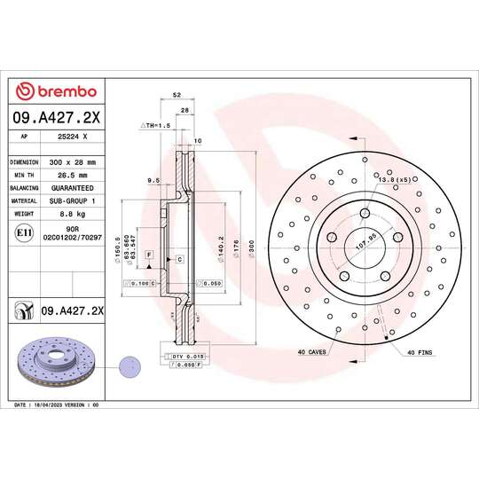 09.A427.2X - Brake Disc 