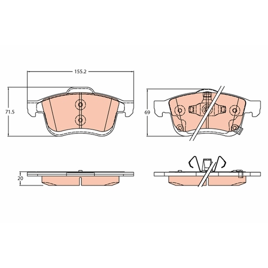 GDB2305 - Brake Pad Set, disc brake 