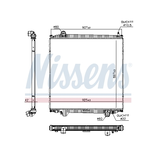 606691 - Radiator, engine cooling 