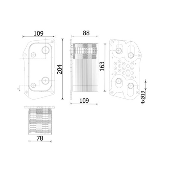 CLC 318 000S - Oljekylare, motor 