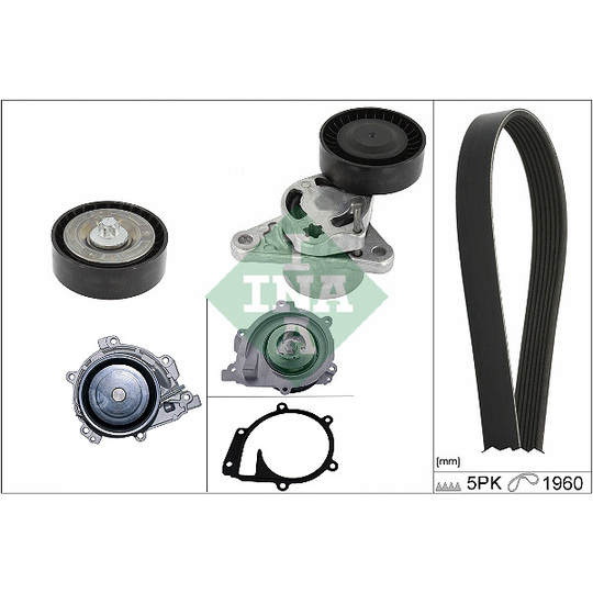 529 0487 30 - Water Pump + V-Ribbed Belt Set 