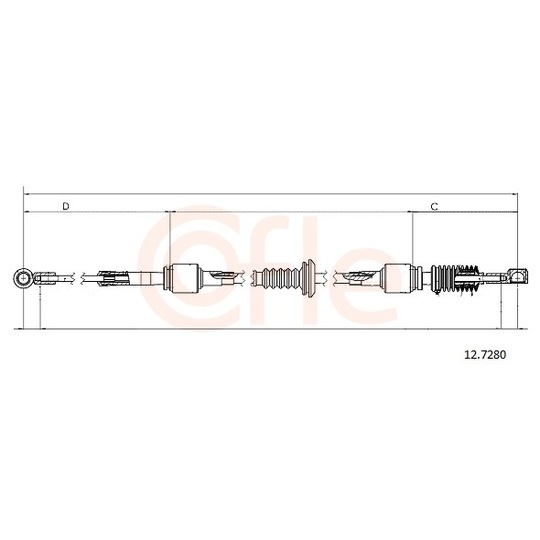 92.12.7280 - Cable, manual transmission 