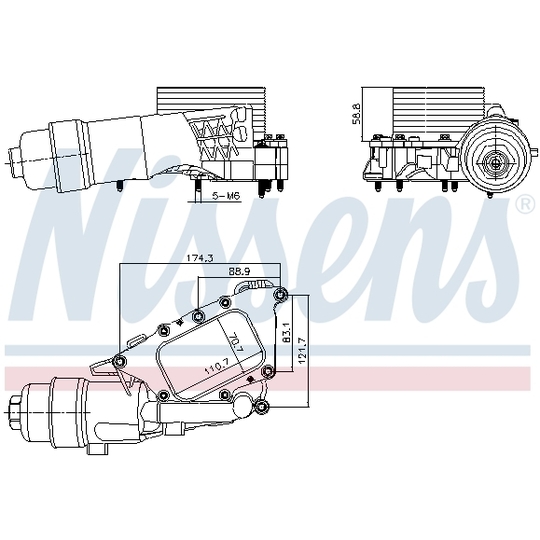 91385 - Oljekylare, motor 