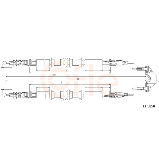 92.11.5858 - Cable, parking brake 