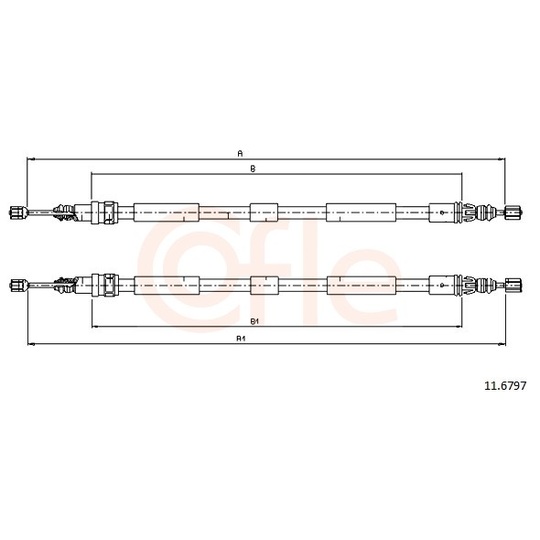 92.11.6797 - Cable, parking brake 