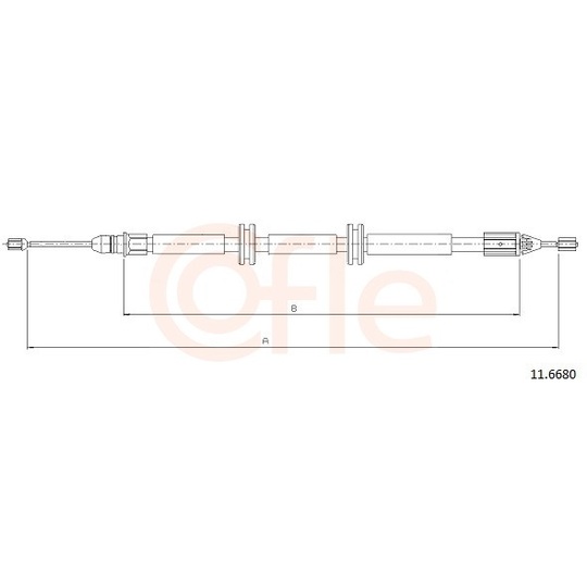 92.11.6680 - Cable, parking brake 