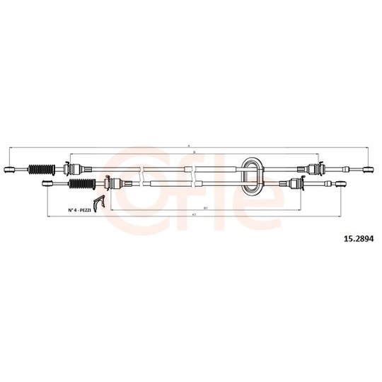 92.15.2894 - Cable, manual transmission 