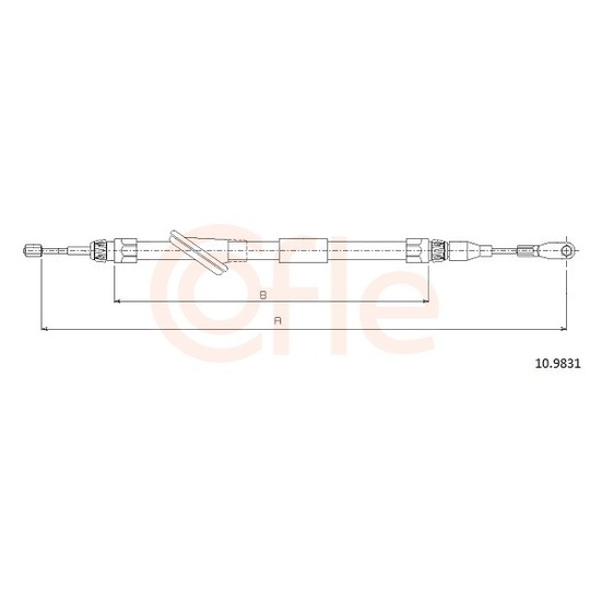 92.10.9831 - Cable, parking brake 