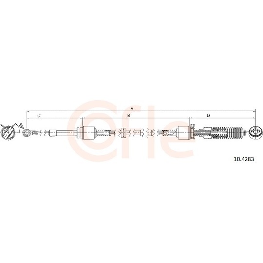 92.10.4283 - Cable, manual transmission 