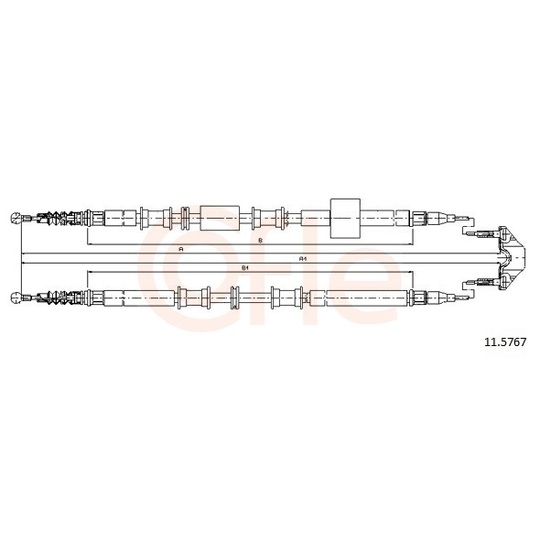 92.11.5767 - Cable, parking brake 