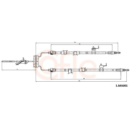 92.1.MA001 - Cable, parking brake 