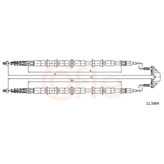 92.11.5864 - Cable, parking brake 