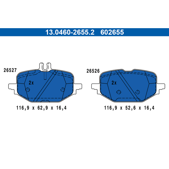 13.0460-2655.2 - Brake Pad Set, disc brake 