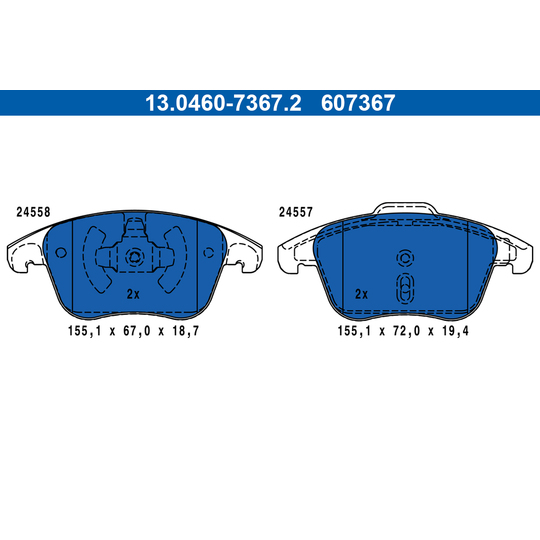 13.0460-7367.2 - Brake Pad Set, disc brake 